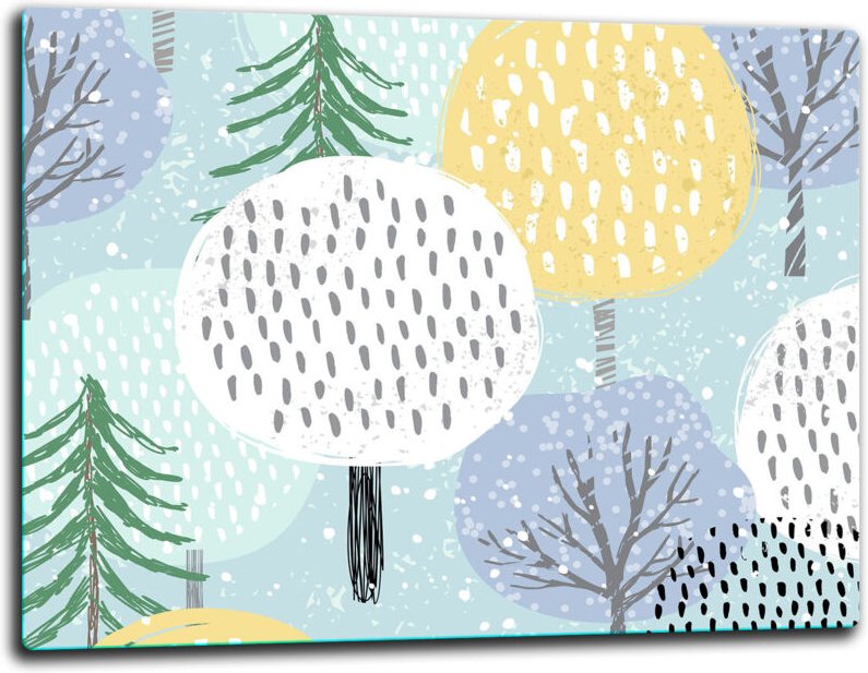 GLASHACKARTON 52x40 Bäume