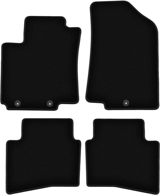 BASIC schwarze Veloursmatten für: Kia Rio III UB Fließheck (2011-2017)