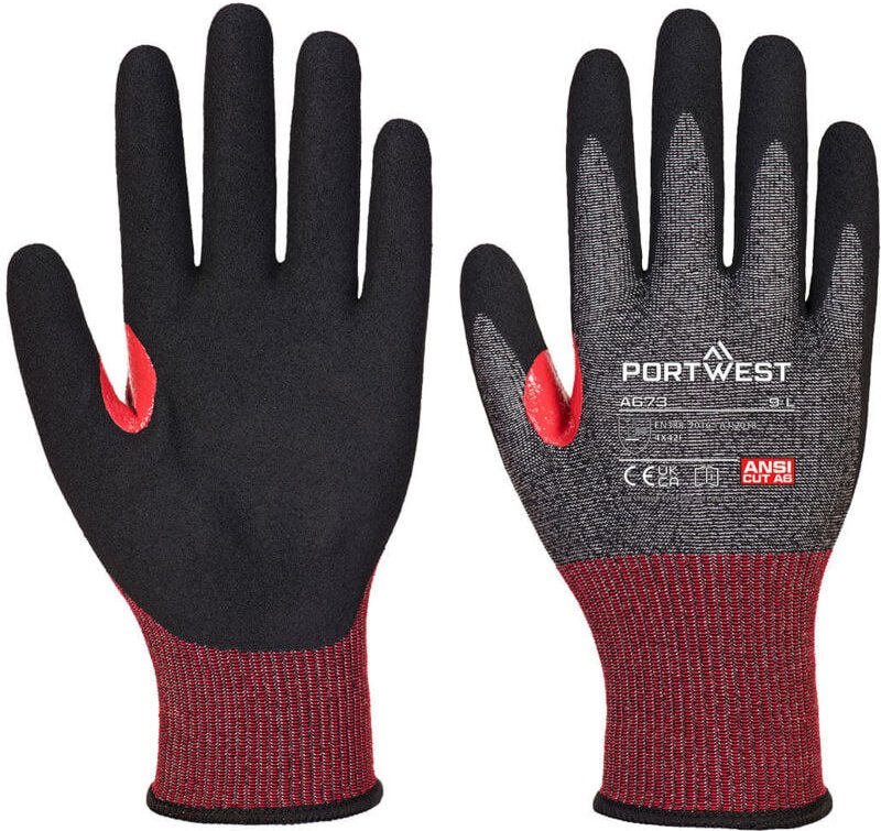 Schutzhandschuhe CT gegen Schnittverletzungen, Nitril-Schaum F18 Schwarz, Größe M (Größe 8)