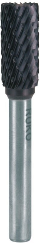 Hartmetall-Frässtift zya ø 12 mm Kopflänge 25 mm Schaft-Ø 6 mm TiCN Verzahnung kvz 4 mit Stirn - 116018TC - Ruko