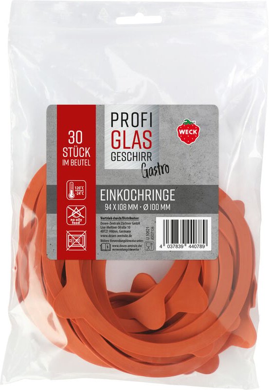 30er Beutel Gummiringe Weck 94 x 108 mm Ø 100 mm 76135