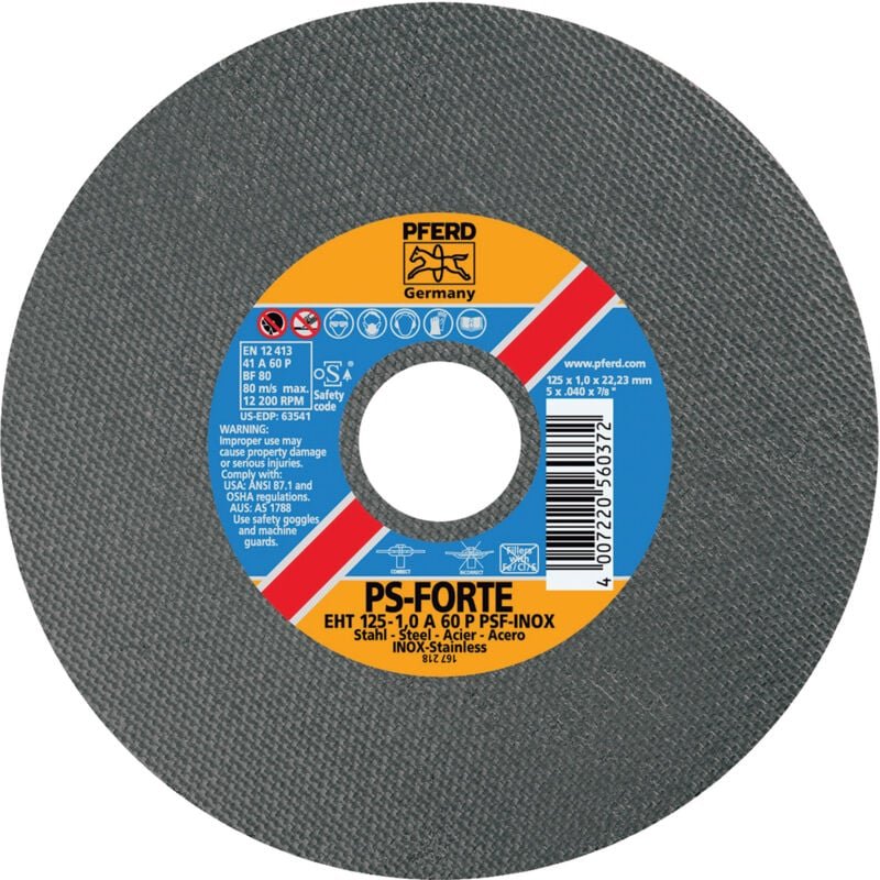 Trennscheibe gerade A46PPFS-INOX 115x1,6mm Pferd