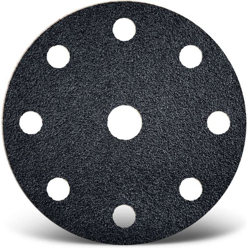 Black Klett-Schleifscheiben, 150 mm, 9-Loch, f. Exzenterschleifer, Siliciumcarbid (50 Stk.) K100 - Menzer