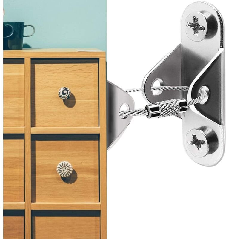 Sicherheitsgurte für Möbel, Kippschutz-Möbelanker-Set, 12er-Pack Hochleistungs-Sicherheitswandanker