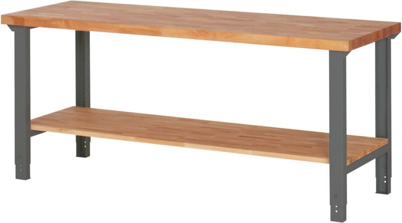 Höhenverstellbarer Werktisch Premium mit Ablageboden BxTxH 2000x700x790-1140 mm - Stier