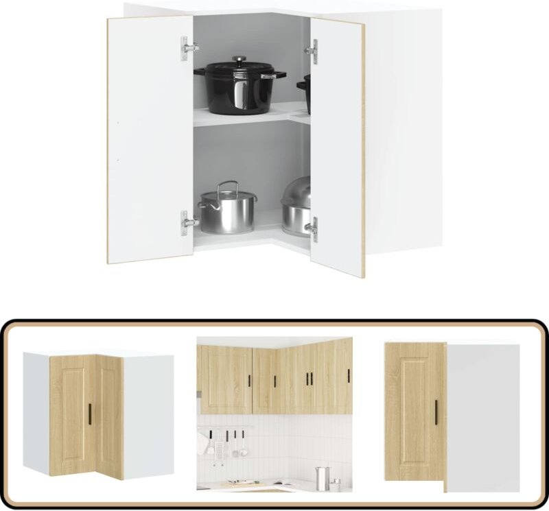 Küchen-Eckhängeschrank Porto Sonoma-Eiche Holzwerkstoff - Vidaxl