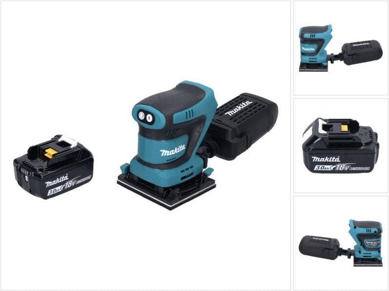 Makita DBO 480 F1 Akku Schwingschleifer 18 V 112 x 102 mm + 1x Akku 3,0 Ah - ohne Ladegerät