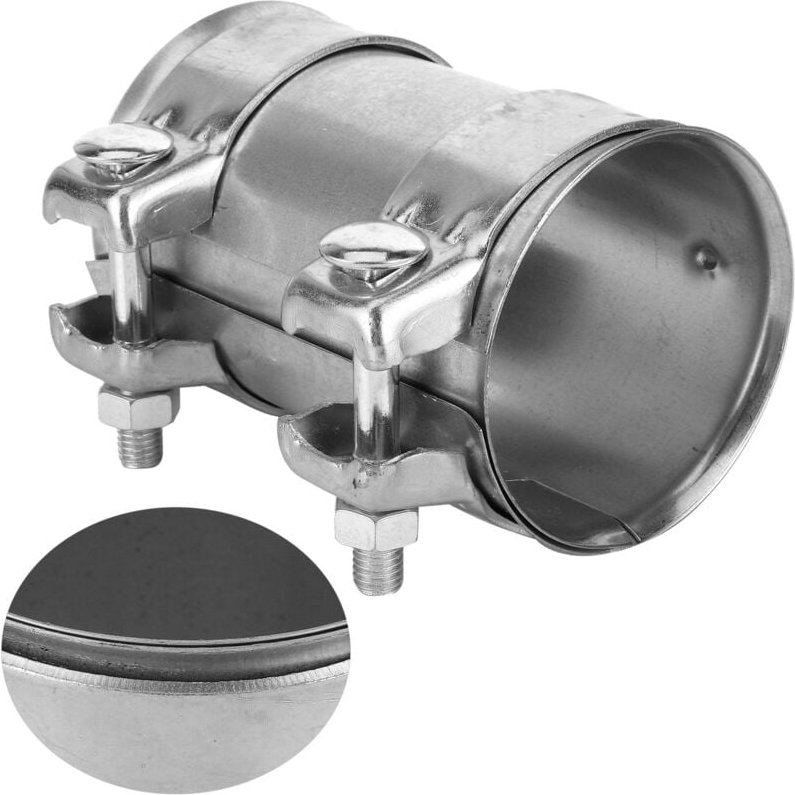 Rosvola - Ej.Life Auto Auspuffschelle, Universal Auto 76mm Edelstahl Auspuffschelle Auto Auspuff Doppelschelle Rohrverbi...