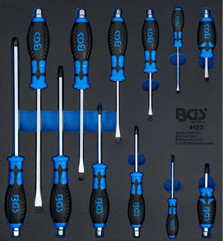 Werkstattwageneinlage 2/3: Schraubendreher-Satz 12-tlg.