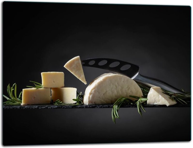 Glasschild Schneidebrett 52x40 Schwarze Küche