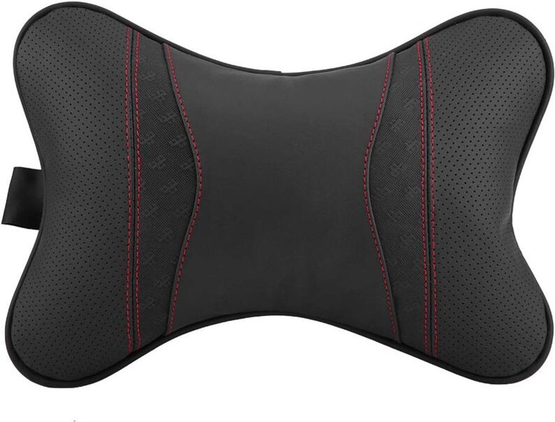 Ej.life - evgatsauto Autozubehör Leder Auto Unterstützung Kissen Sitz Kopf Kopfstütze Nackenstütze Kissenauflage Unterst...