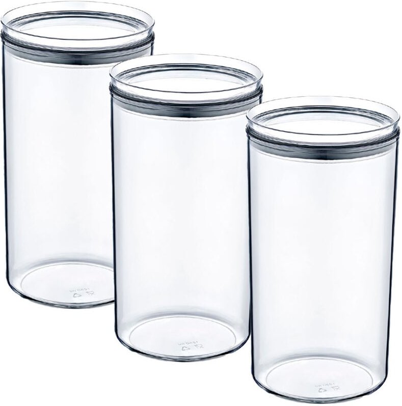 7h Seven House - 3er-Pack große, runde, luftdichte Lebensmittelbehälter Ø10,5x19cm 7house