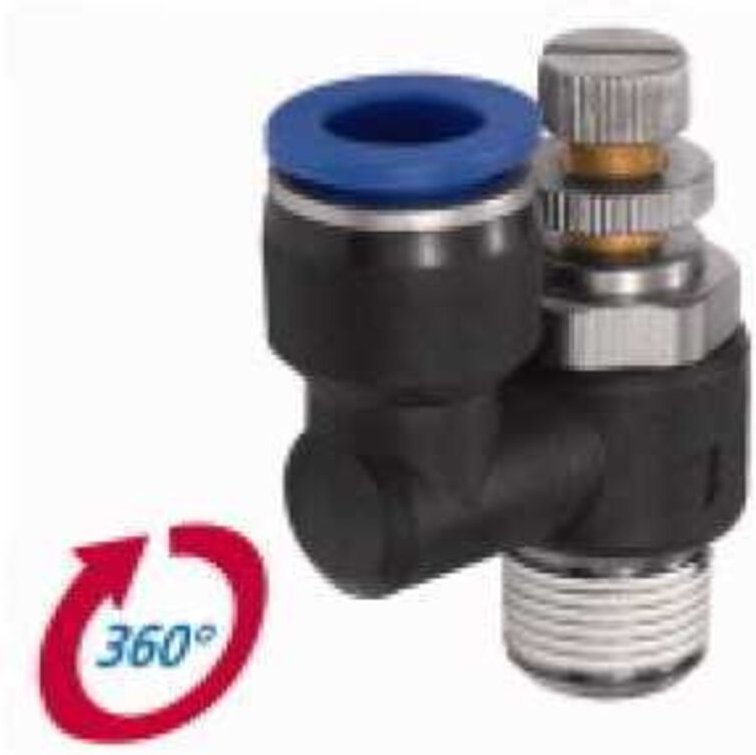 Drosselrückschlagven »Blaue Serie« Abluftdros. R3/8 a. ger. Ø12mm - Riegler