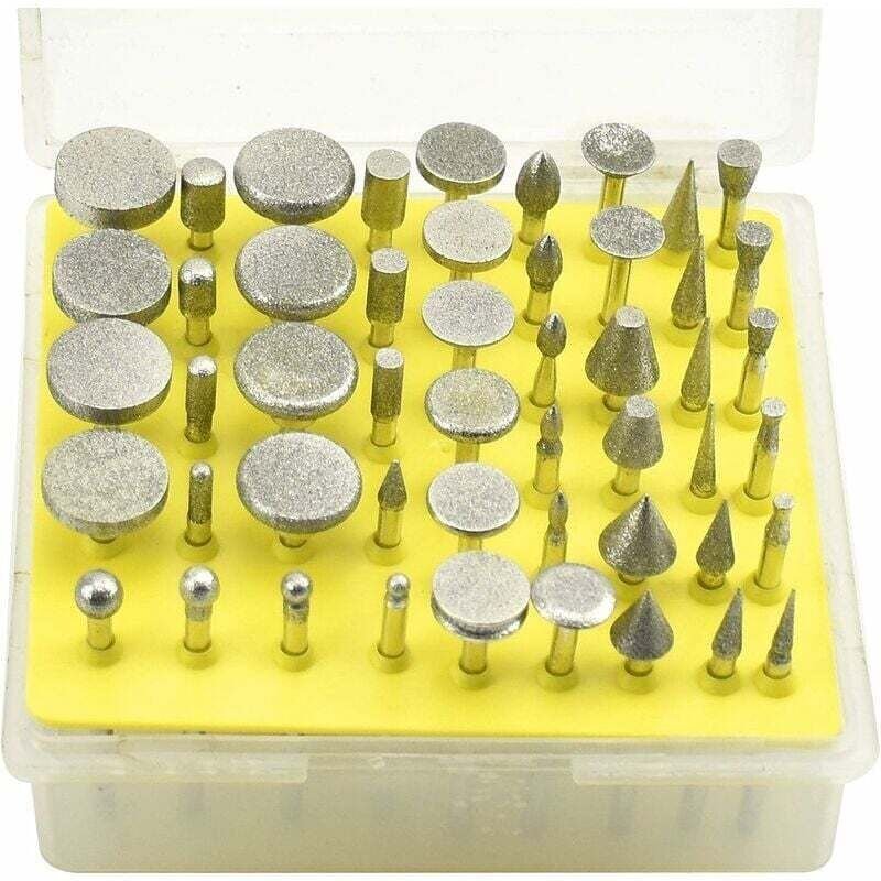 50 Stück Diamantfräser, Körnung 150, mit 3 mm Schaft, diamantbeschichteter Schleifkopf, zum Schleifen von Glas, Fliesen,...