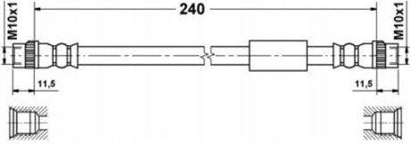 Flexibler Bremsschlauch OEM: 1401070380 Jumpy Scudo 2 Expert Hinterachse