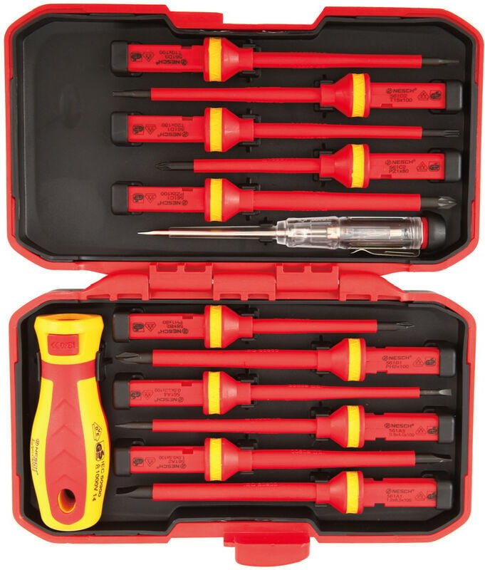 Thumbnail - Isolierter Schraubendreher, 1000 V, magnetisches Handbuch-Set, 13-teiliges austauschbares isoliertes Schraubendreher-Set...