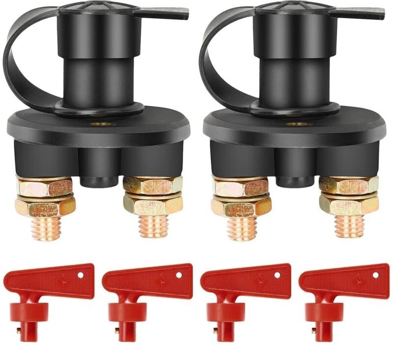 12 V/24 v Batterie-Trennschalter, 2 Stück Batterie-Trennschalter, Autobatterie-Schalter, Batterie-Trennschalter für Auto...
