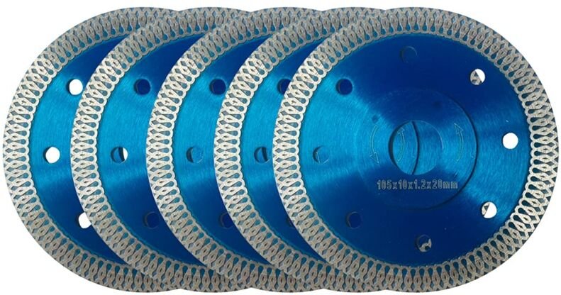 Memkey - Diamantscheibe 105 mm, Set mit 5 Diamant-Trennscheiben ø 105 x 1,2 mm x 22,23 mm, für Winkelschleifer, Schneide...