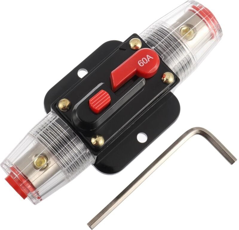 Thumbnail - 60 a Leistungsschalter, 60 a Inline-Sicherungshalter, 12 V–53 v dc, manuelle Reset-Taste für Auto-Audio-Sound-Verstärker...