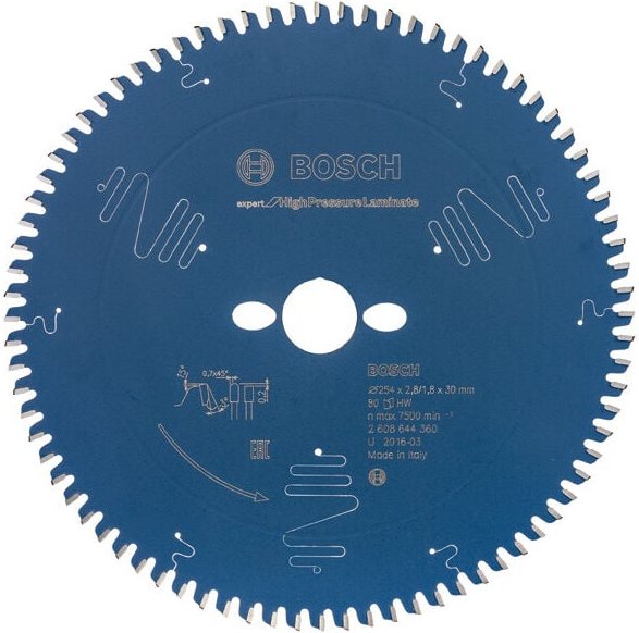 Kreissägeblatt Expert for High Pressure Laminate, 254 x 30 x 2,8 mm, 80 z. - Bosch