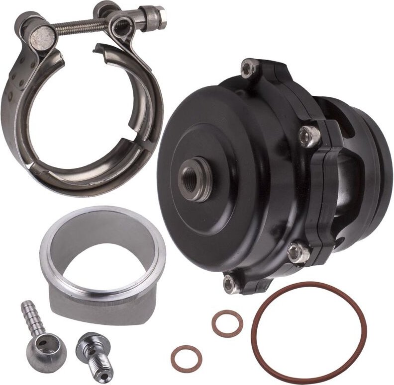 Universal Aluminum 50mm Turbo/intercooler V-band Blow Off Valve BOV 35psi Black