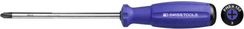 Pb Swiss Tools - Schraubendreher, für Phillips, mit 2K-SwissGrip-Heft, Kreuzschlitzgröße 3