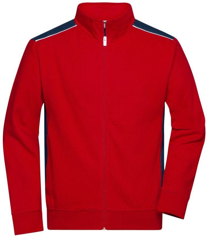 Thumbnail - James&nicholson - Sweat-Jacke Herren JN870 Gr. 2XL red/navy