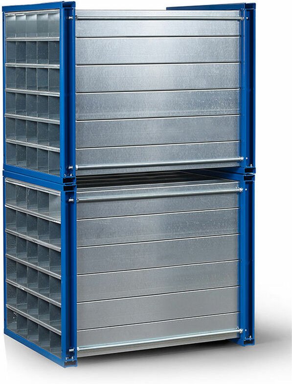 RR Industrietechnik Wabenregal RWR-24/1 1000x1000x1000mm mit 24 Fächern RAL 5010 Enzianblau