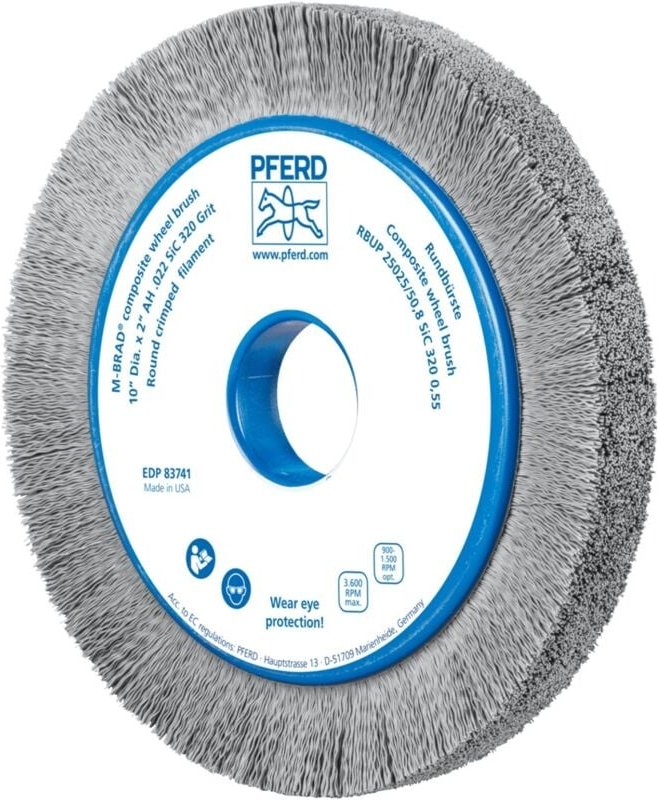 PFERD TOOLS COMPOSITE Rundbürste RBUP Ø 250x25x50,8 mm Bohrung SiC-Filament-Ø 0,55 mm Korn 320 stationär