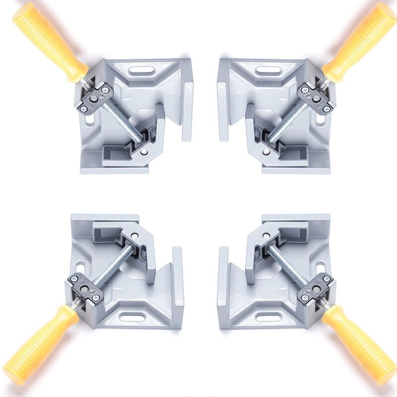 Thumbnail - Jalleria - 90-Grad-Winkelklemme, 4-teiliges Eckklemmenset für Holzarbeiten, Klemme aus Aluminiumlegierung mit einem Grif...