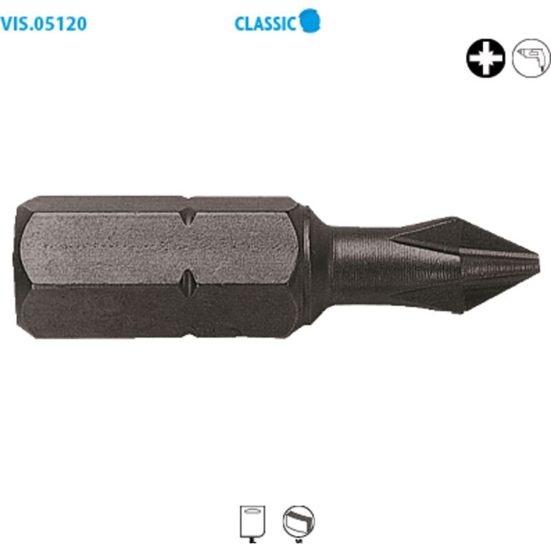 Kurzschaft-Schraubendreherbit 1/4'' - POZIDRIV® Classic PZ Nr. 3, lang. 25, Packung mit 2