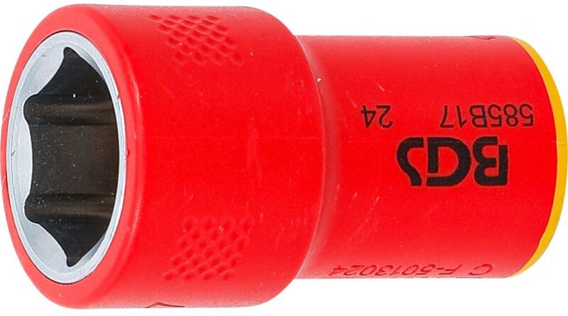 VDE-Steckschlüssel-Einsatz Sechskant Antrieb Innenvierkant 10 mm (3/8") SW 17 mm