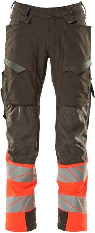 Thumbnail - Hose mit Knietaschen 19179-511-18222 Gr. 90C46 dunkelanthrazit/hi-vis rot - Mascot