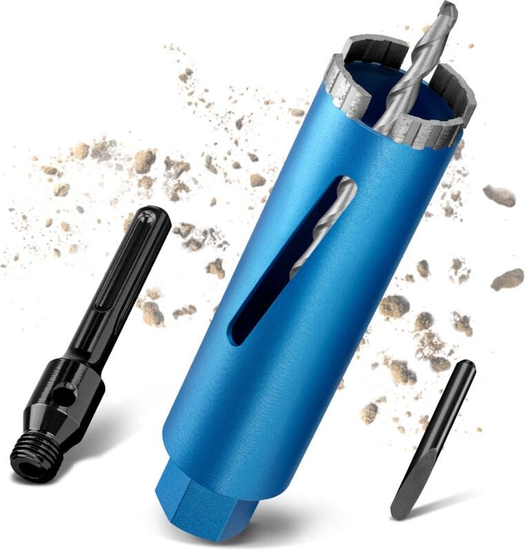 M22 Turbo Kernbohrer Ø44mm L200mm mit 100mm sds Max Adapter Trocken / Nass Bohrkrone Diamantbohrkrone Kernbohrkrone Dose...