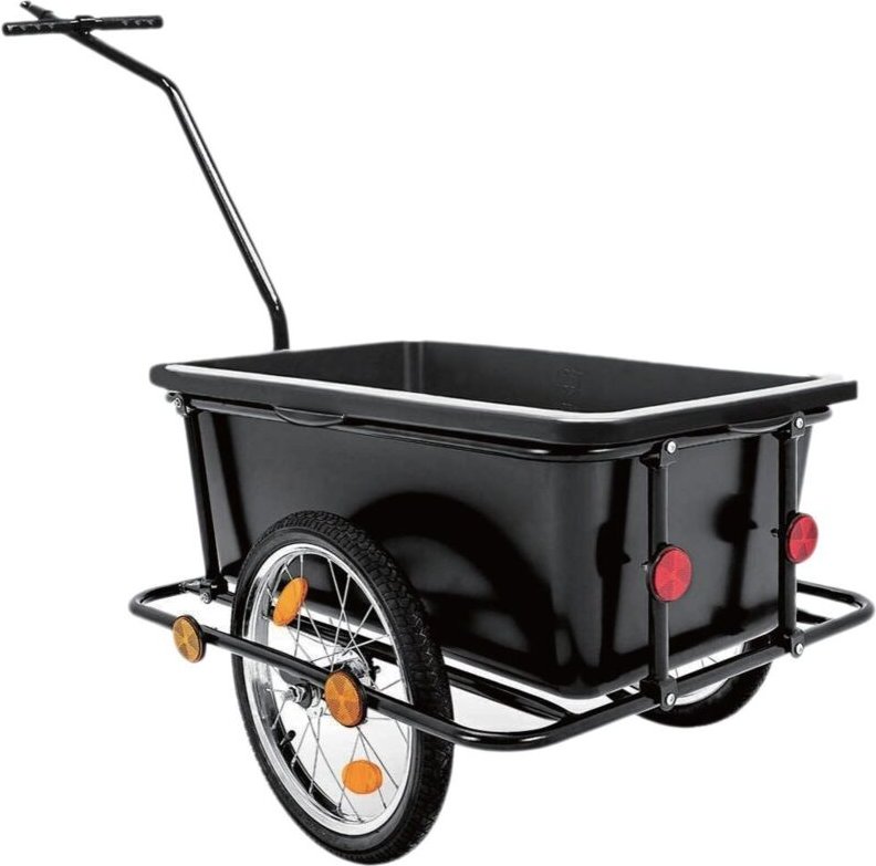 Bike Parts Fahrradanhänger und Handwagen mit stabilem Stahlrahmen, Universal-Kupplung und Sicherheitsseil, für bis zu 90...