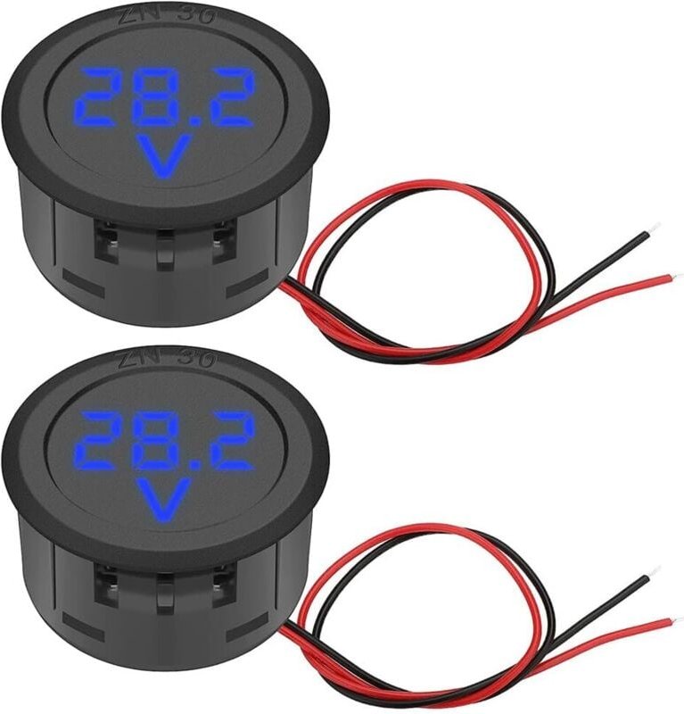 Stück DC 4-100 V Digital Voltmeter, 2-Draht-Spannungsmessgerät Detektor für Motorrad LKW Wohnmobil Caravan Marine