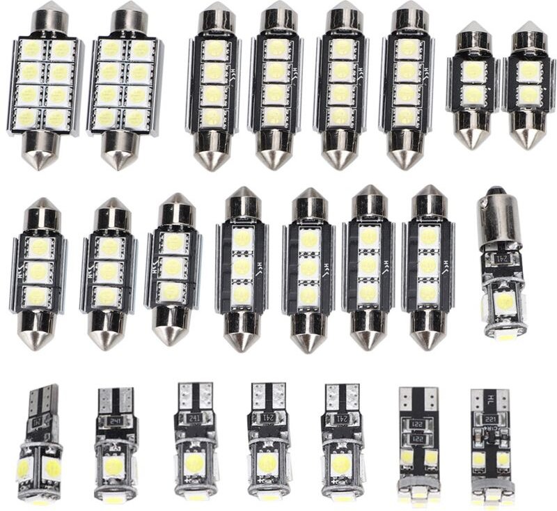 Jeffergarden - 6500K 150LM 12V T10 smd led weiße Glühbirne für Auto-Leselampe (23 Stück)