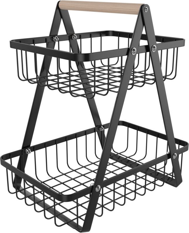 Thumbnail - AUFUN 2 tier Obst Etagere, Obstkorb Rack Obstschale aus Metall, Abnehmbar Obst Halter Küche Ablagekorb für Küche Lager O...