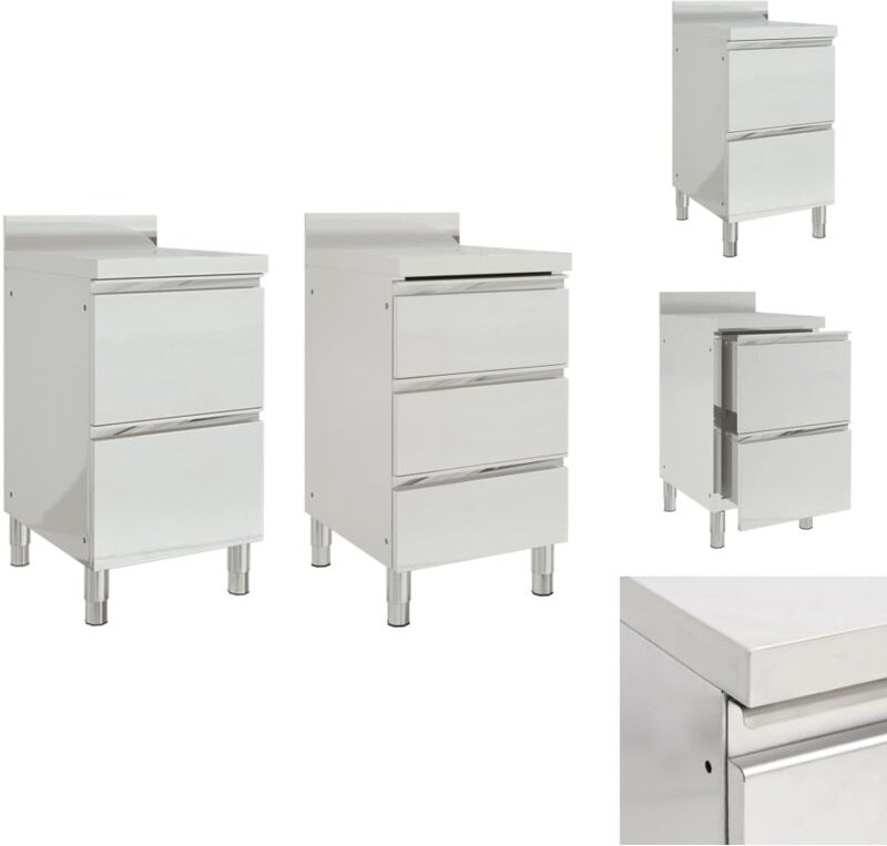 Vidaxl - Gastronomie - Living Gastro-Küchenschränke 2 Stk. Edelstahl