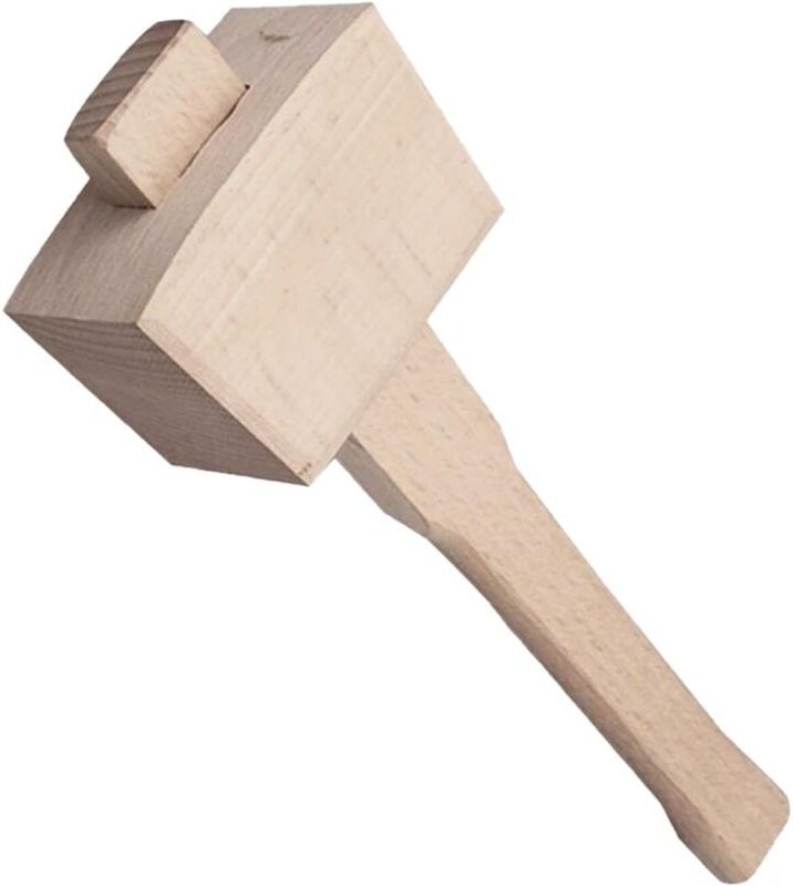 Holzhammer, Zimmermannsklöppel, Holzhammer, Holzhammer, Zimmermannshammer, Holzhammer, Zimmermannswerkzeug. Buchenholzha...