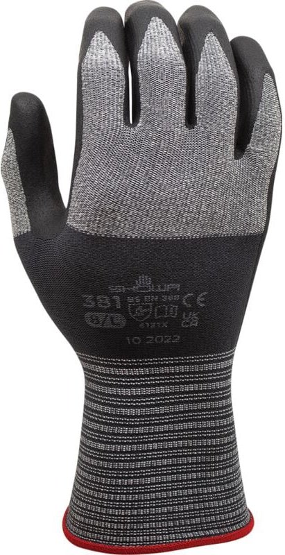 381 Nahtloser Arbeitshandschuh Mikrofaser Nitril allgemeine Zwecke 7/M - Showa