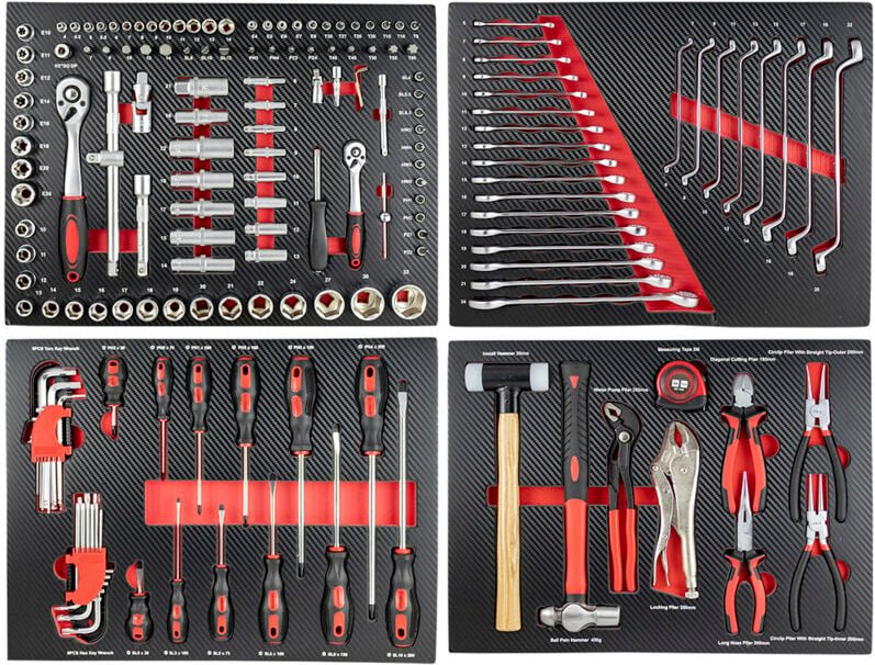 Thumbnail - JBM43708R Set mit 4 EVA Carbon Modulen für Werkzeugwagen - rot