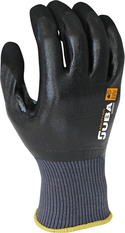 Juba - Arbeitshandschuh aus Nylon/Nitril, Schwarz, Größe 11