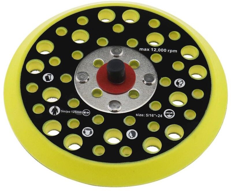 125 mm 5 Zoll Stützteller Kompatibel mit Mirka Ceros/Deros 44 Löcher 5/16 Gewinde Aufsatzschleifer Klett-Stützteller Ele...