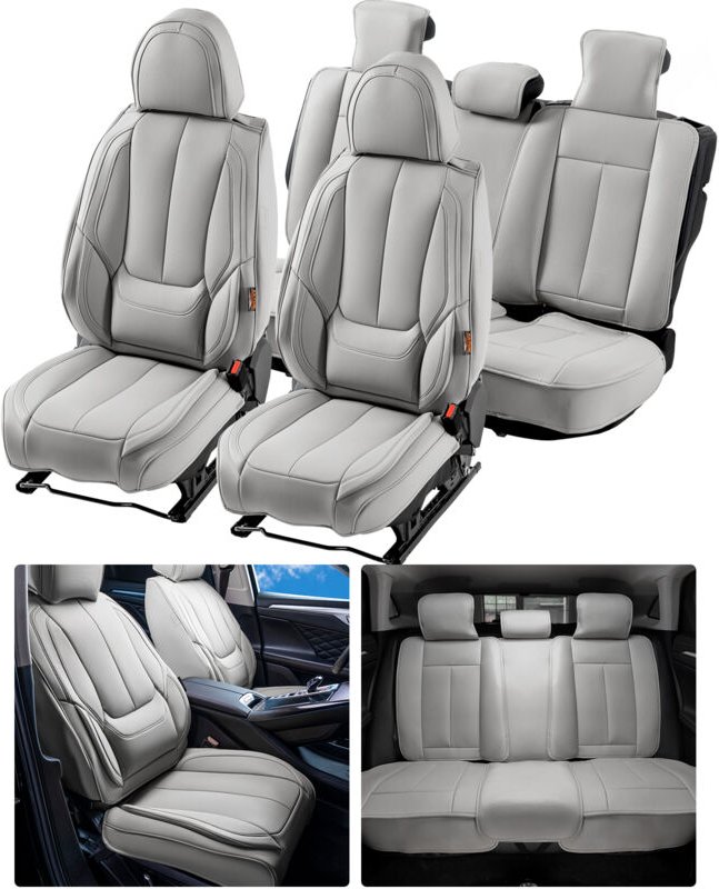 Sitzbezüge, universelle Autositzbezüge, Vorder- und Rücksitz, 13-teiliger Kunstleder-Sitzbezug, vollständig geschlossene...