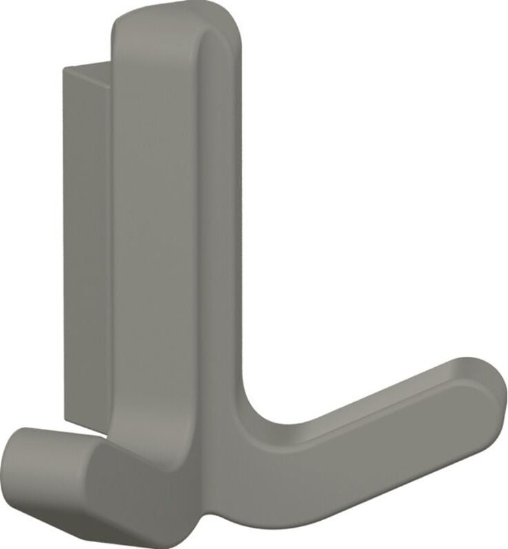 Doppelhaken Serie 477 matt, elastisch Kunststoff (TPU) 95 felsgrau Höhe 69 mm