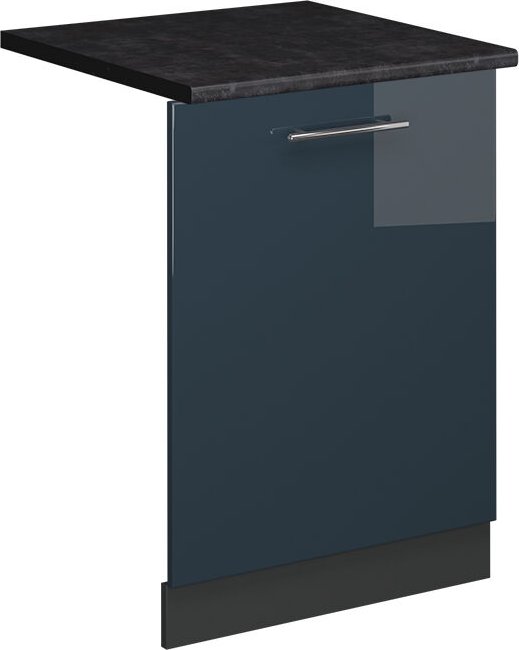 Vicco - Geschirrspülblende Fame-Line, Dunkelblau Hochglanz, 60 cm , ap Anthrazit