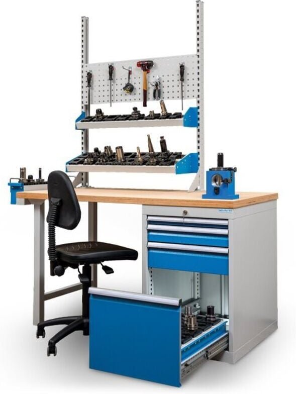 CNC-Reihenwerkbank, Tiefe 750 mm, r 18-24, Schubladenanzahl: 4 Maße in mm (BxTxH): 2000 x 750 x 859