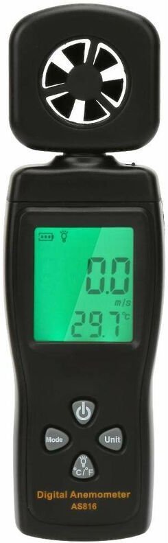 Windgeschwindigkeits-Luftstromtester, AS816 0,3–30 m/s Mini-Digital-Anemometer - Ahlsen