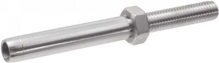 Gewindeschraubendeinsatz zum Crimpen - Rechtsgewinde - Kleine Ausführung - Edelstahl A4 ØKabel 3mm - Packung mit 10